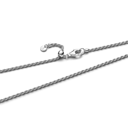 Collana a catenina Pandora in argento a corda intrecciata MISURA UNICA