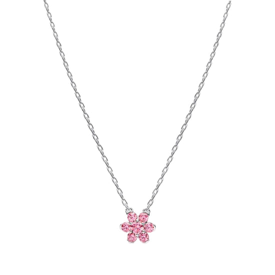 Collana catena Pandora Fiore Luminoso in argento e zirconi MISURA UNICA