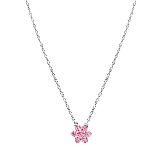 Collana catena Pandora Fiore Luminoso in argento e zirconi MISURA UNICA