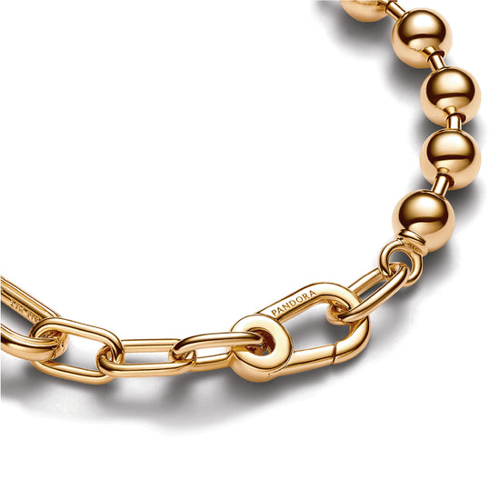 Bracciale a maglie Pandora placcato oro con sfere da donna P.562793C00-3