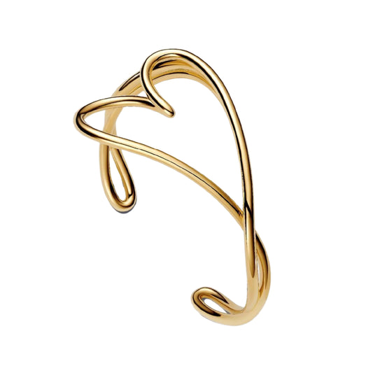 Bracciale bangle Pandora Essence in argento dorato a cuore 16 cm
