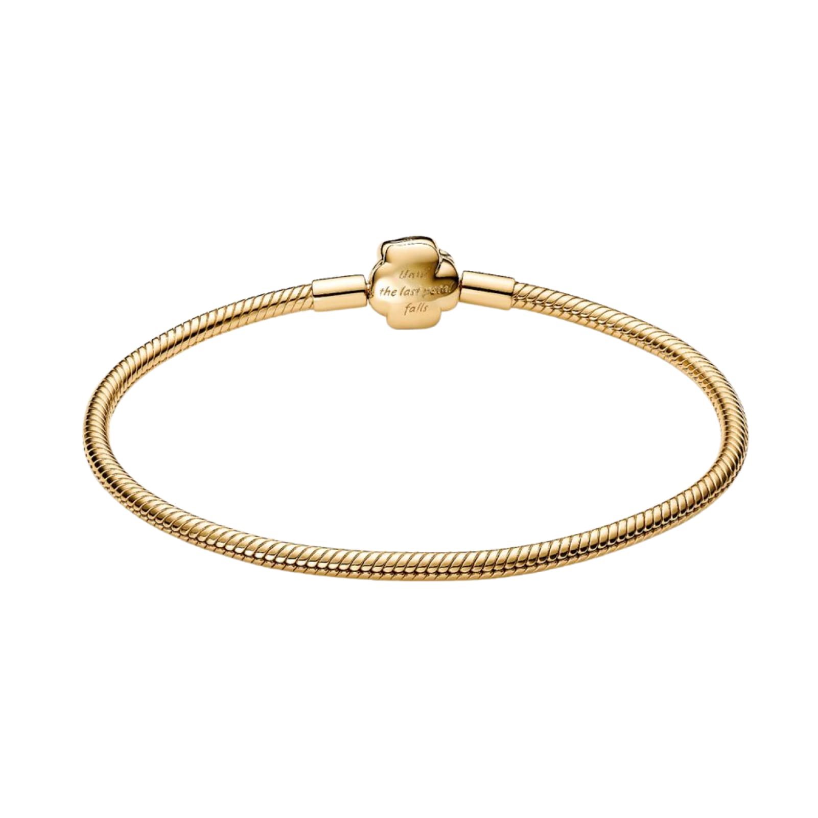 Bracciale Pandora in argento dorato con fiore rosso in vetro 17 cm