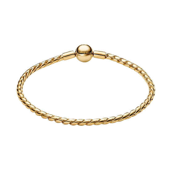 Bracciale Pandora in argento dorato con chiusura a sfera 16 cm