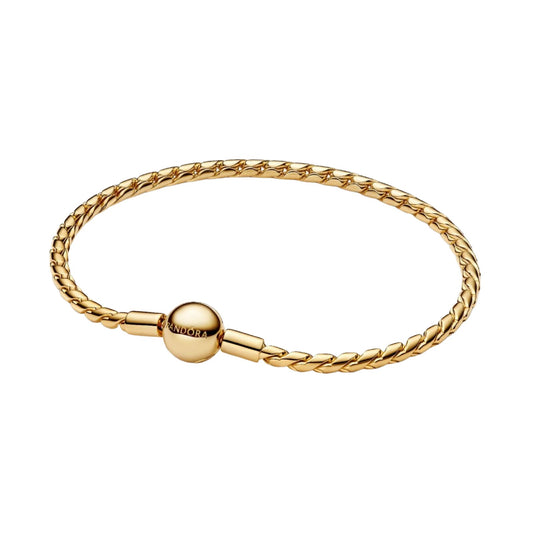 Bracciale Pandora in argento dorato con chiusura a sfera 16 cm