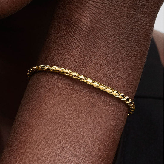 Bracciale Pandora in argento dorato con chiusura a sfera 16 cm
