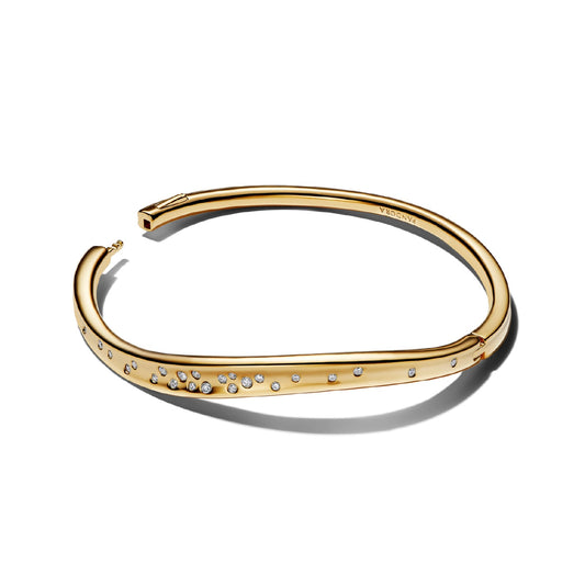Bracciale rigido Pandora in lega metallica oro e zirconi 19 cm