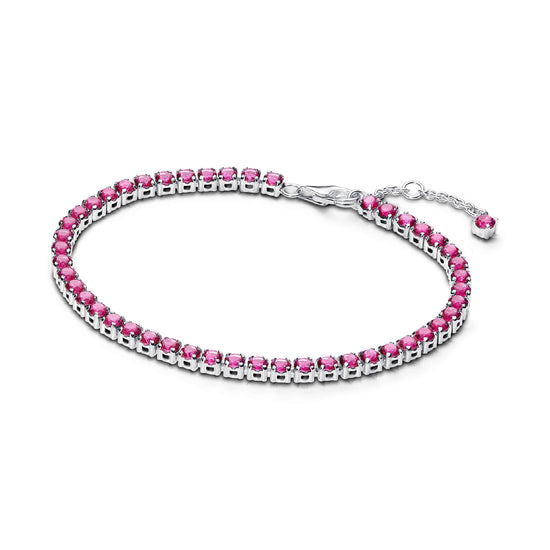Bracciale tennis Pandora in argento 925 con cristalli fucsia 16 cm