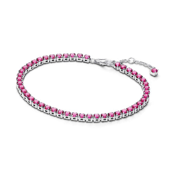Bracciale tennis Pandora in argento 925 con cristalli fucsia 16 cm