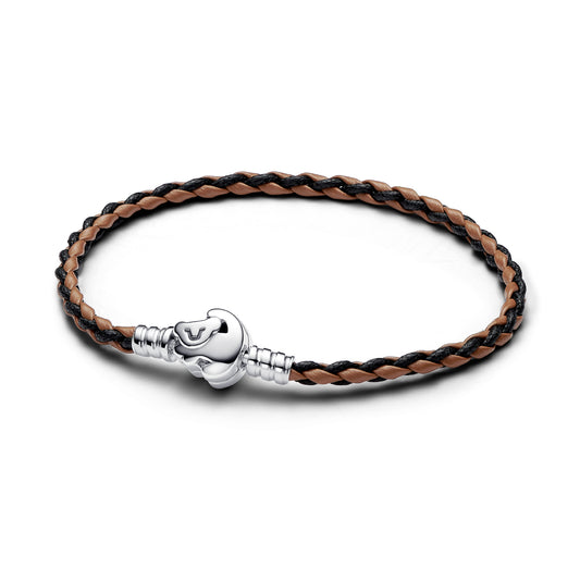Bracciale semirigido Pandora in pelle marrone da donna P.593361C01-S1