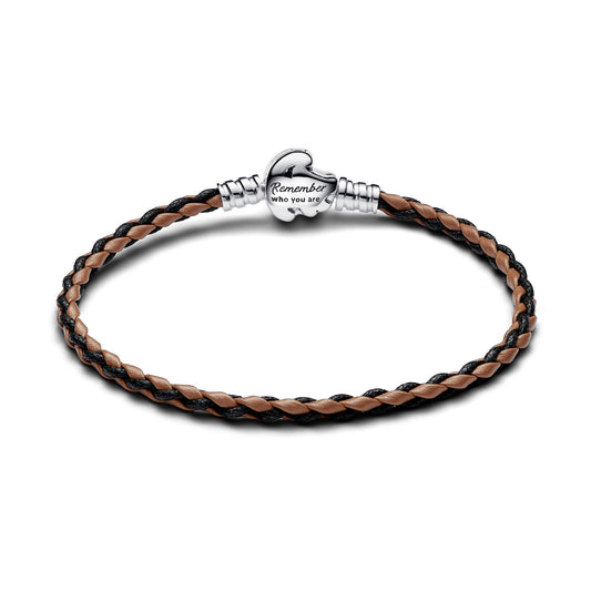 Bracciale semirigido Pandora in pelle marrone da donna P.593361C01-S1
