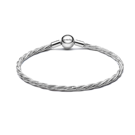 Bracciale da donna Pandora in argento con catena intrecciata 16 cm