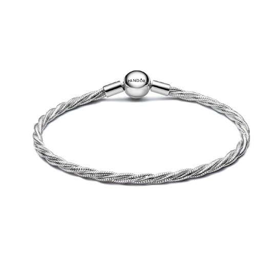Bracciale da donna Pandora in argento con catena intrecciata 16 cm