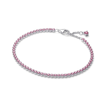Bracciale tennis Pandora in Argento Sterling 925 e zirconi rosa 18 cm