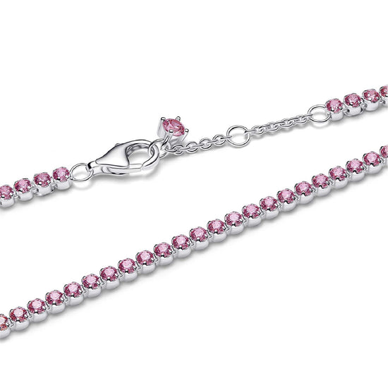 Bracciale tennis Pandora in Argento Sterling 925 e zirconi rosa 18 cm