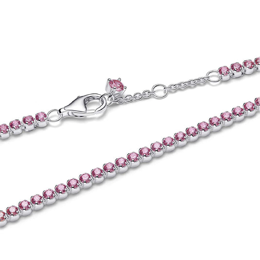 Bracciale tennis Pandora in Argento Sterling 925 e zirconi rosa 18 cm