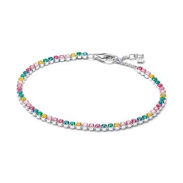 Bracciale tennis Pandora argento zirconi cristalli multicolore 18 cm