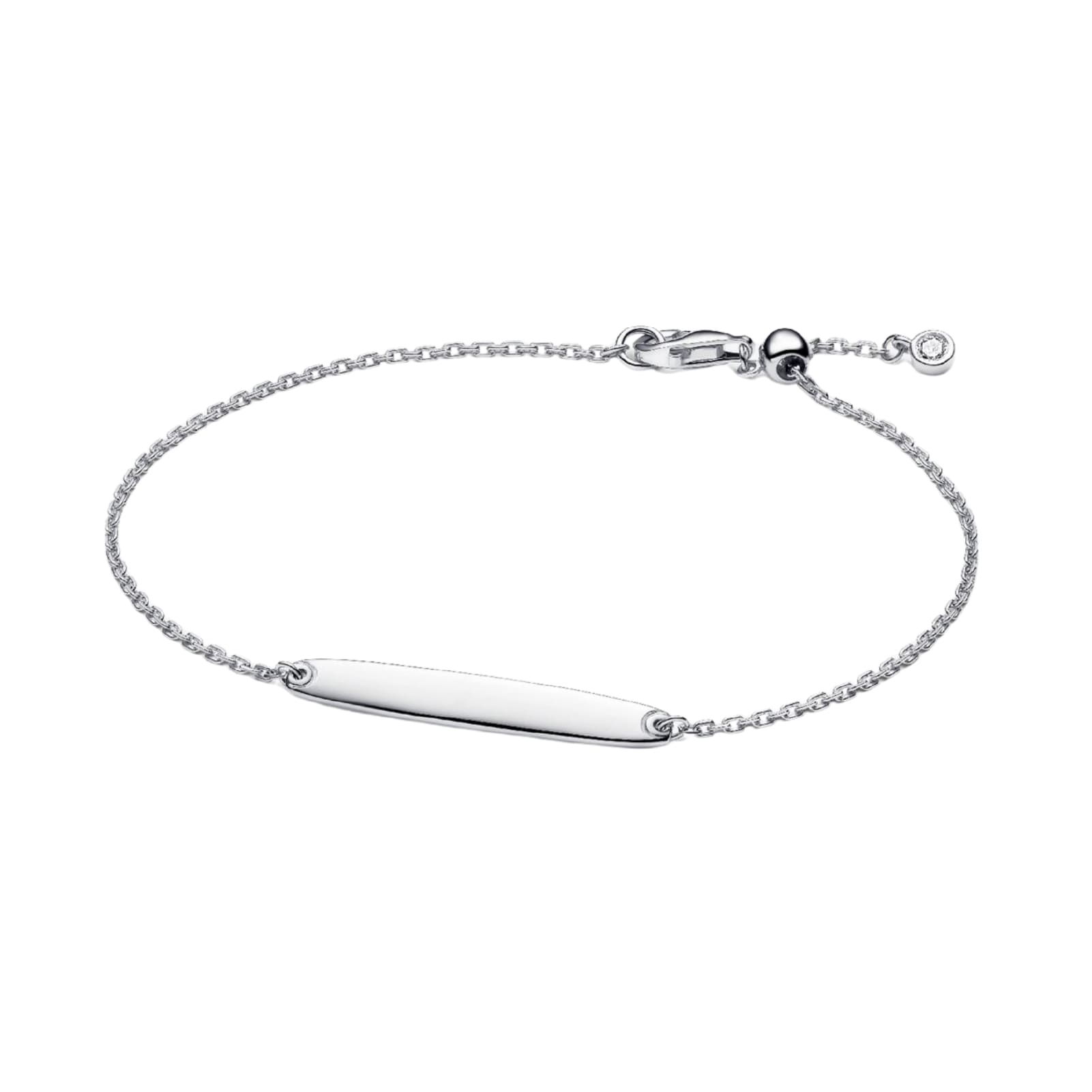 Bracciale catena Pandora argento con targhetta da incidere 16 cm