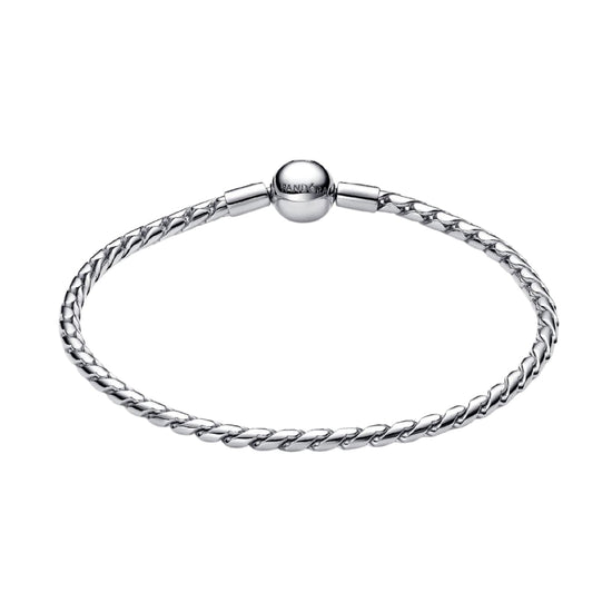 Bracciale Pandora in argento maglia spiga e chiusura a sfera 16 cm