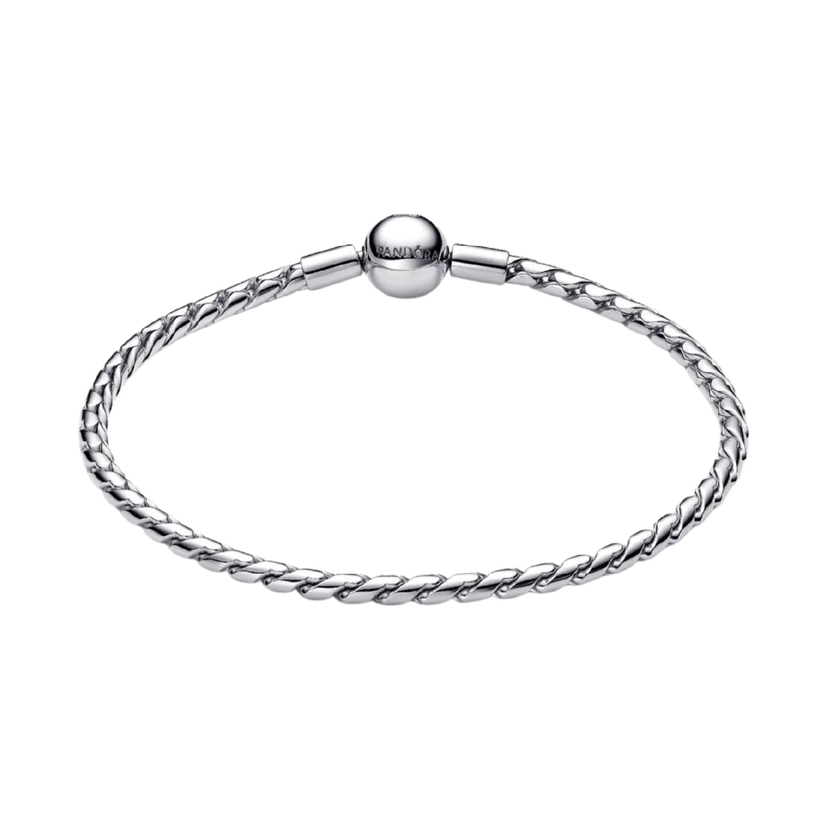 Bracciale Pandora in argento maglia spiga e chiusura a sfera 16 cm