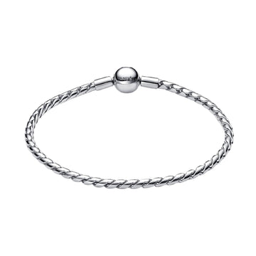Bracciale Pandora in argento maglia spiga e chiusura a sfera 16 cm
