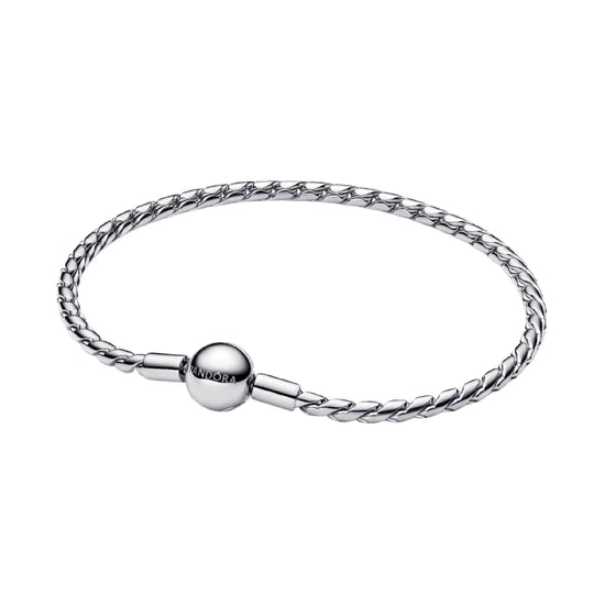 Bracciale Pandora in argento maglia spiga e chiusura a sfera 16 cm