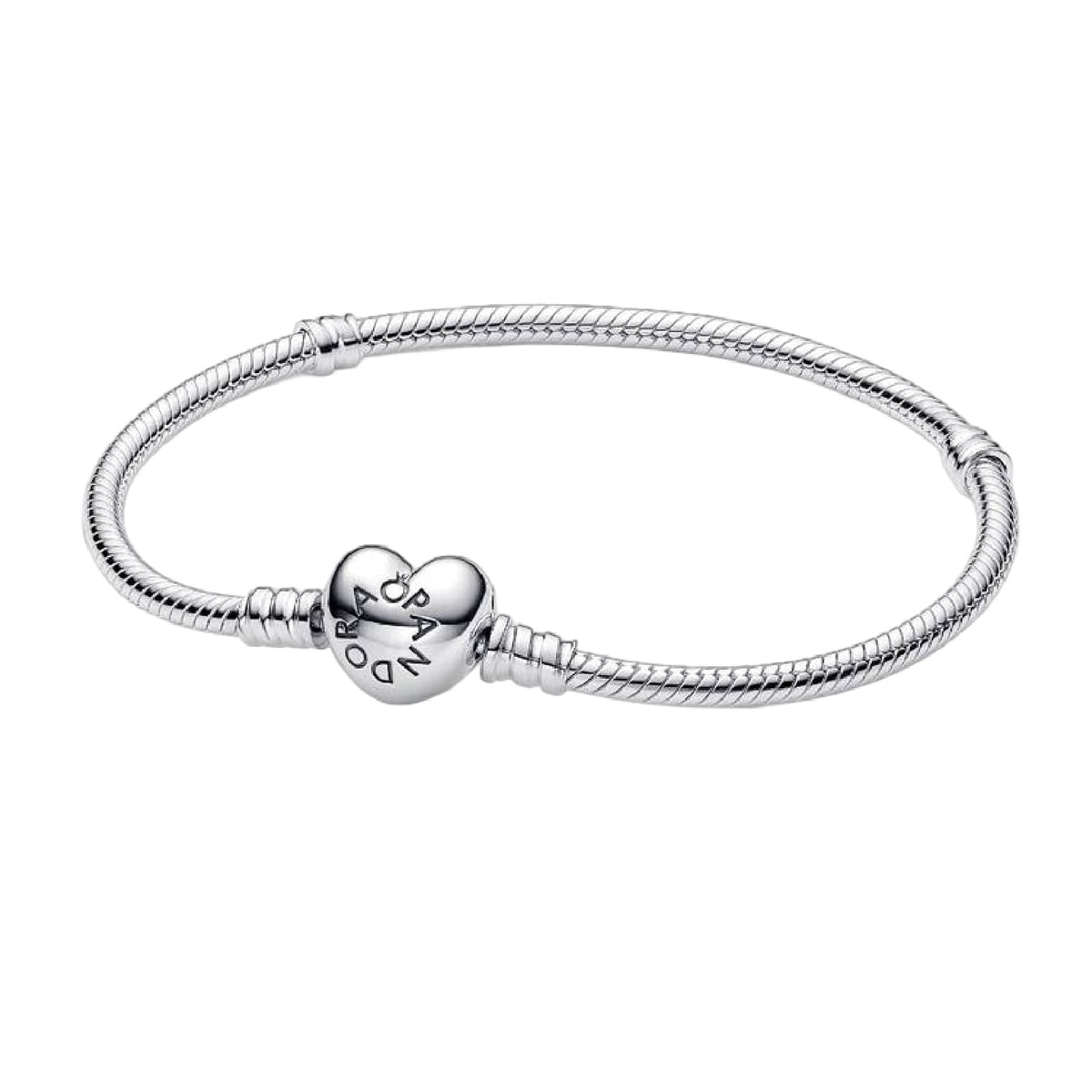 Bracciale Pandora Moments in argento con chiusura a cuore 15 cm