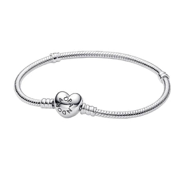 Bracciale Pandora Moments in argento con chiusura a cuore 15 cm