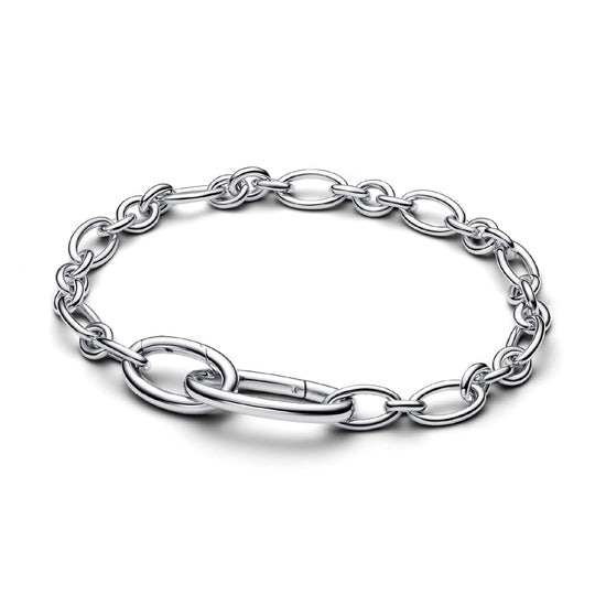 Bracciale Pandora in argento maglia link ovale da donna 17,5 cm