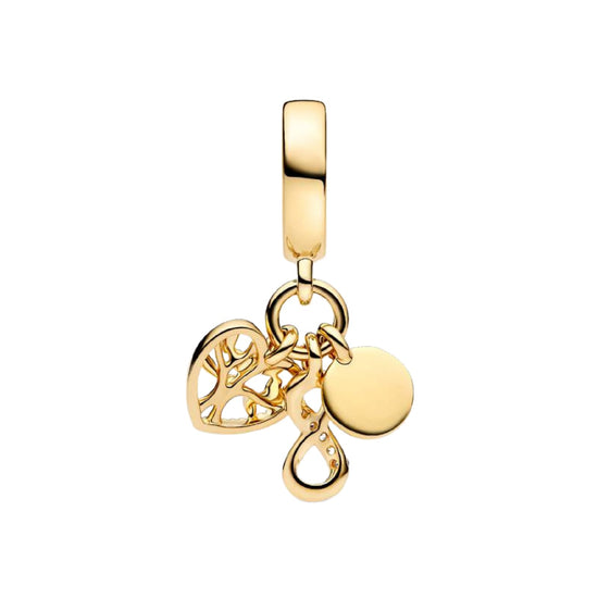 Charm pendente Pandora dorato Famiglia Per Sempre  MISURA UNICA
