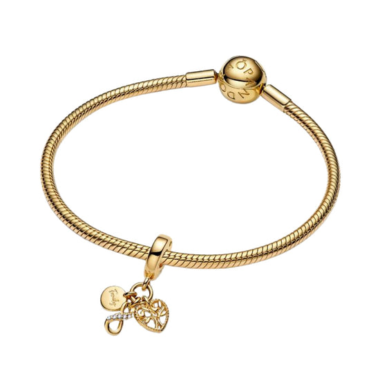 Charm pendente Pandora dorato Famiglia Per Sempre  MISURA UNICA