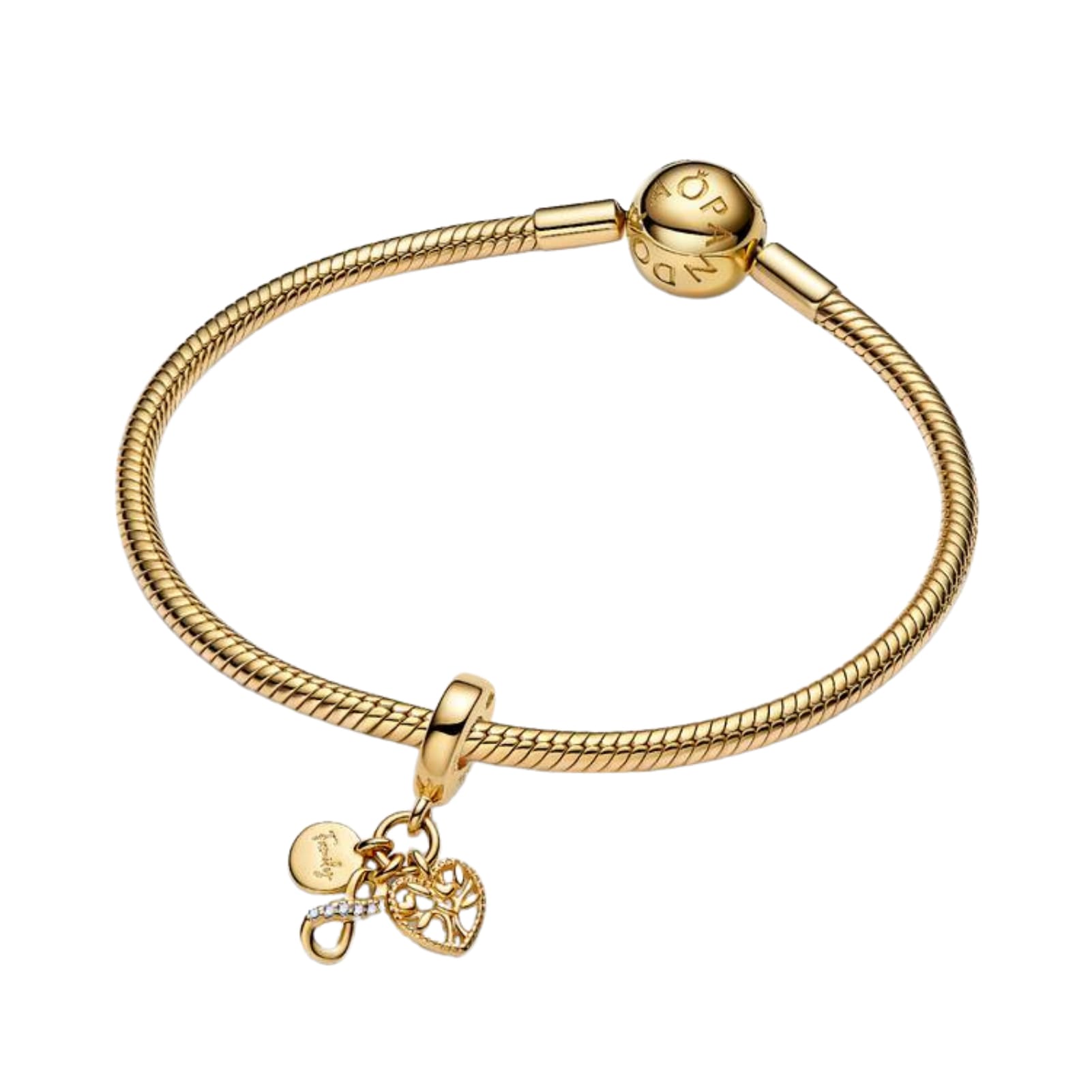 Charm pendente Pandora dorato Famiglia Per Sempre  MISURA UNICA