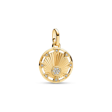 Charm a medaglione Pandora placcato in oro 14k con zirconi P.763039C01