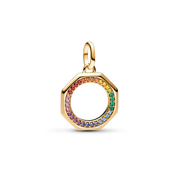 Charm medaglione Pandora placcato oro 14k e zirconi colorati P.763368C01