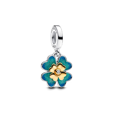 Charm Pandora in argento a quadrifoglio smaltato girevole MISURA UNICA