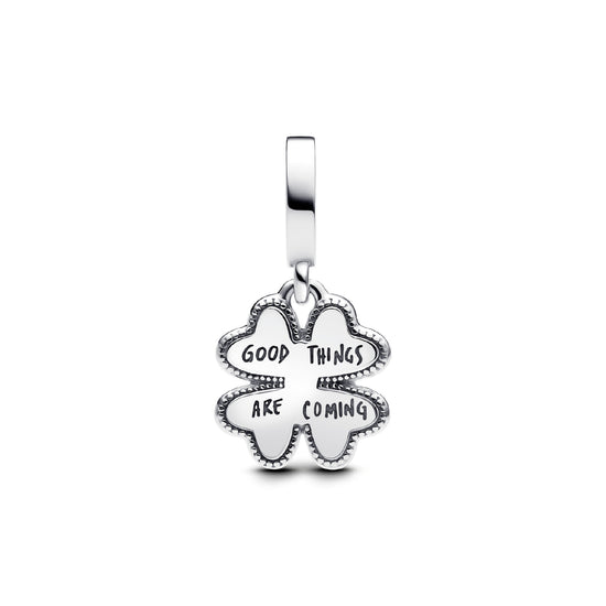Charm Pandora in argento a quadrifoglio smaltato girevole MISURA UNICA