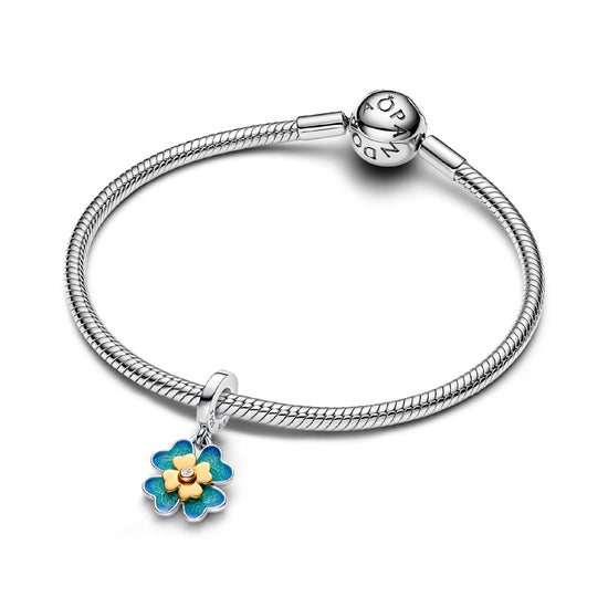 Charm Pandora in argento a quadrifoglio smaltato girevole MISURA UNICA