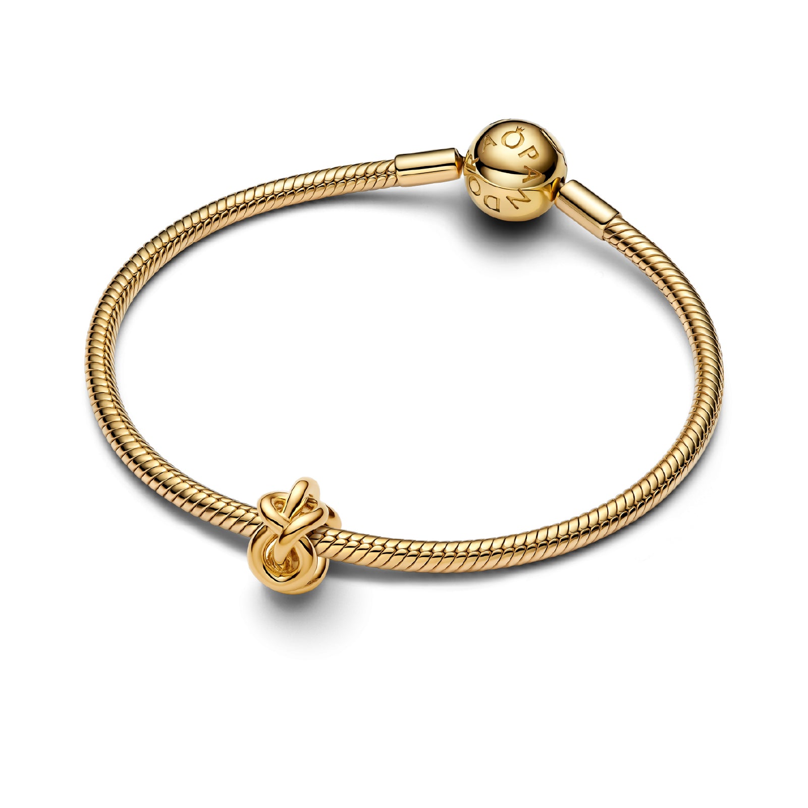 Charm Pandora in argento dorato a forma di nodo infinito MISURA UNICA