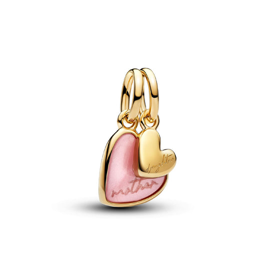 Charm Pandora Mother & Daughter in argento placcato oro 14kt MISURA UNICA
