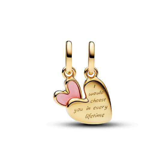 Charm Pandora Mother & Daughter in argento placcato oro 14kt MISURA UNICA