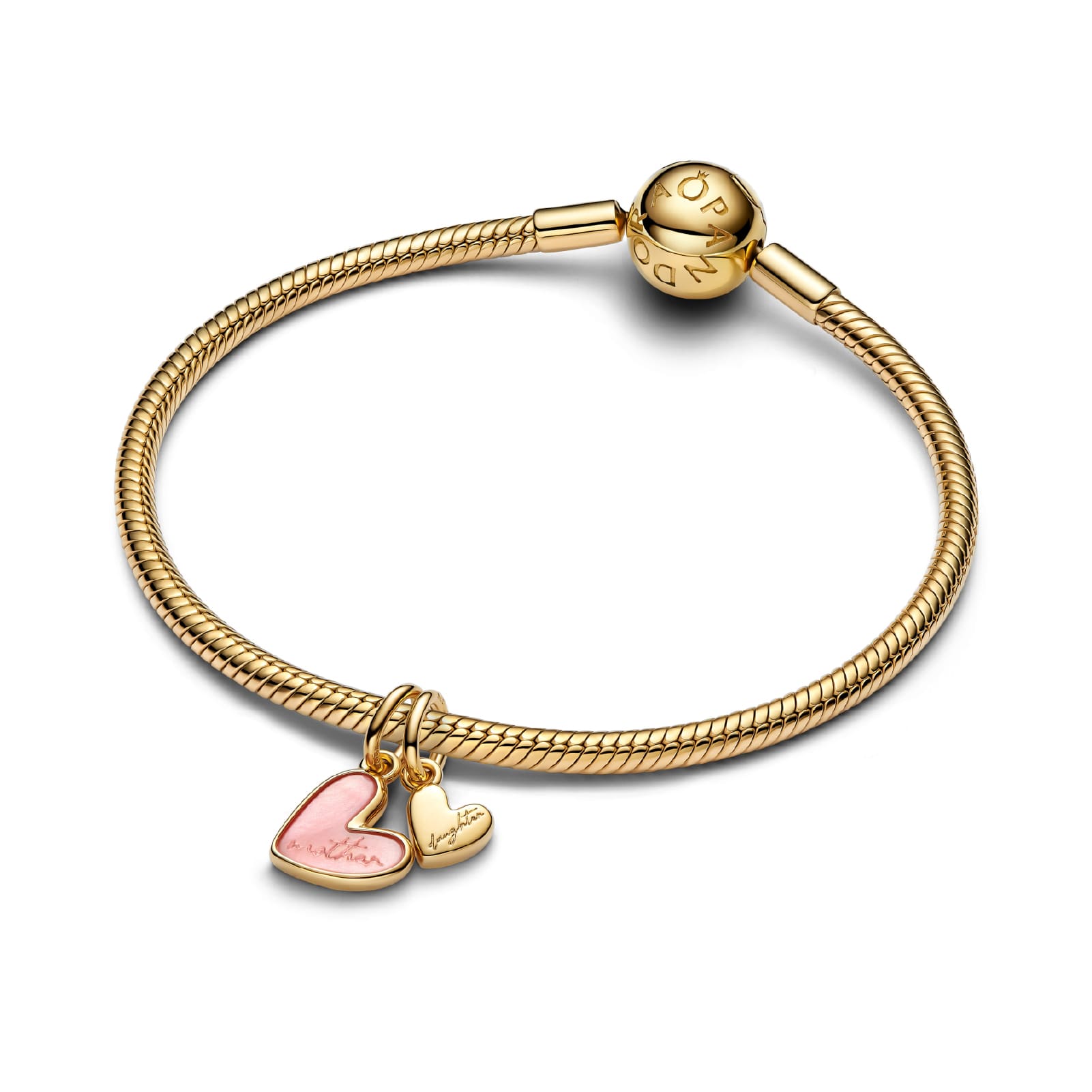 Charm Pandora Mother & Daughter in argento placcato oro 14kt MISURA UNICA