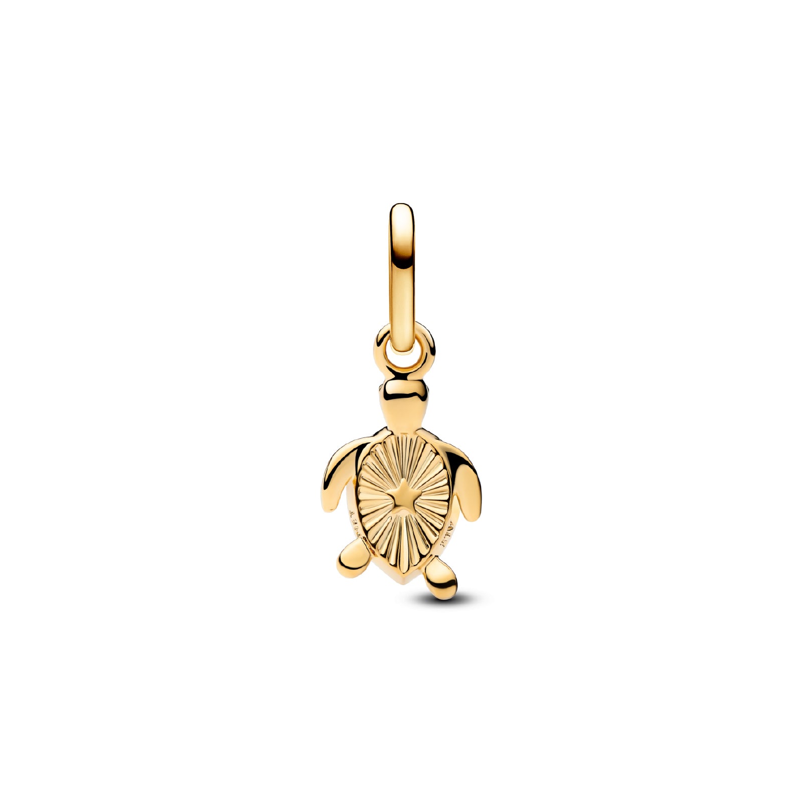 Charm mini Pandora argento dorato tartaruga in malachite MISURA UNICA