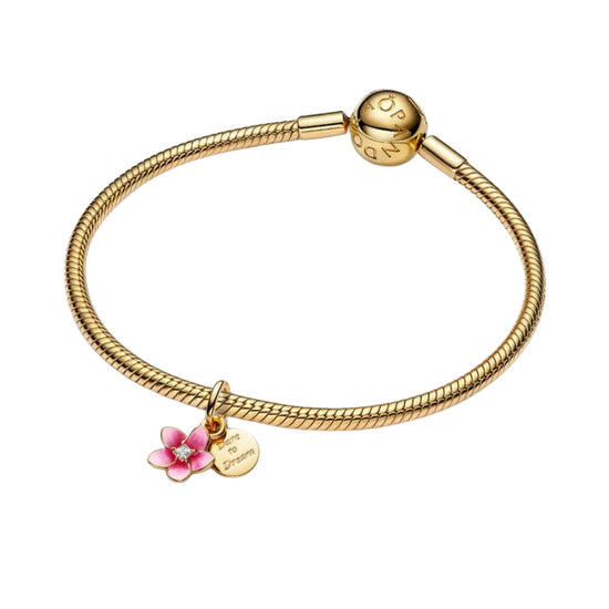 Charm Pandora Disney in lega metallica oro e rosa fiore MISURA UNICA