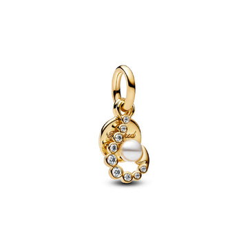 Charm Pandora in argento dorato a uncino con perla MISURA UNICA