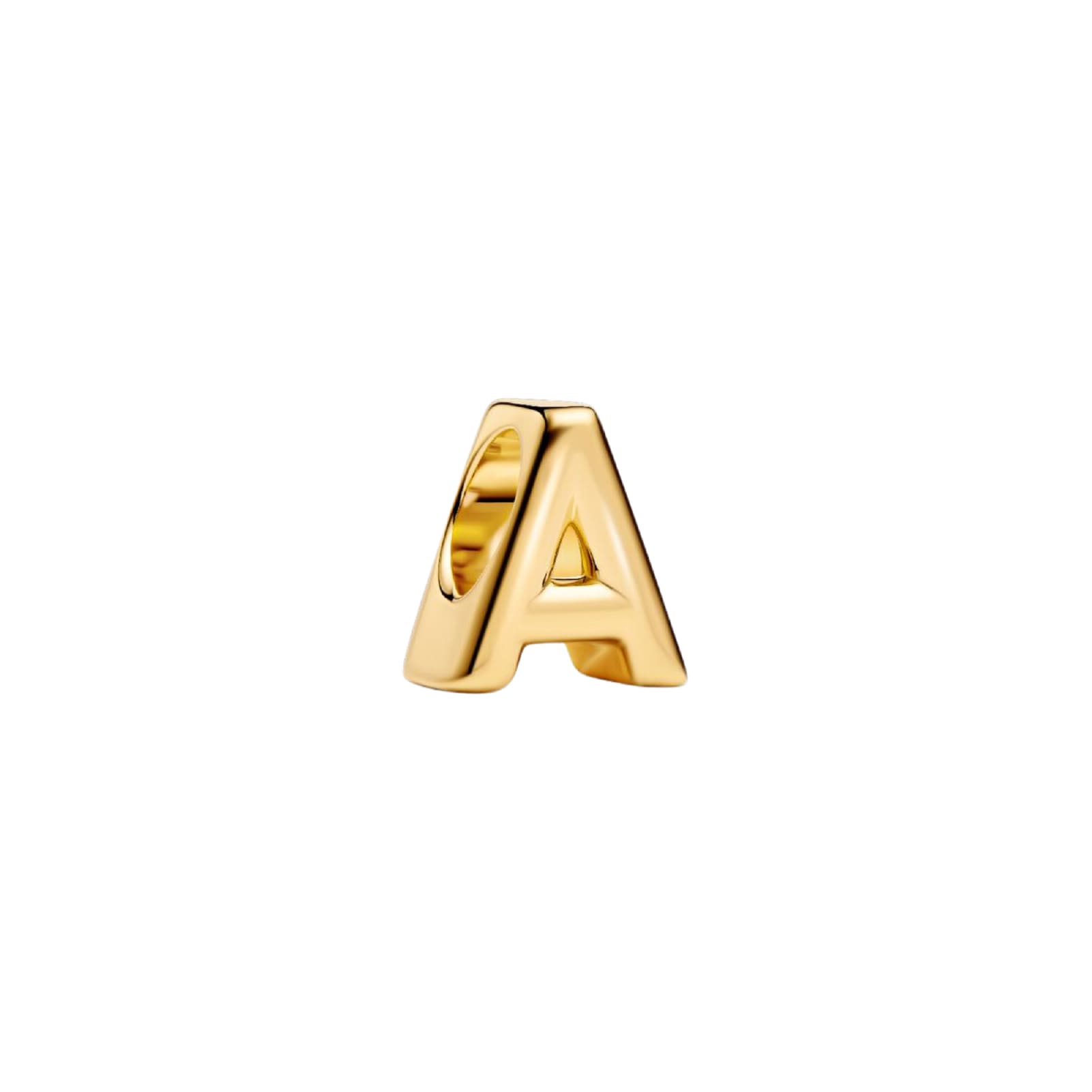 Charm Pandora in argento lettera A piccola placcata oro 14k MISURA UNICA