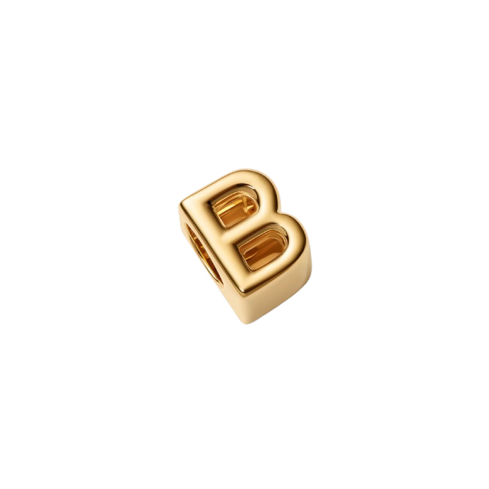 Charm Pandora in argento lettera B piccola placcata oro 14k MISURA UNICA