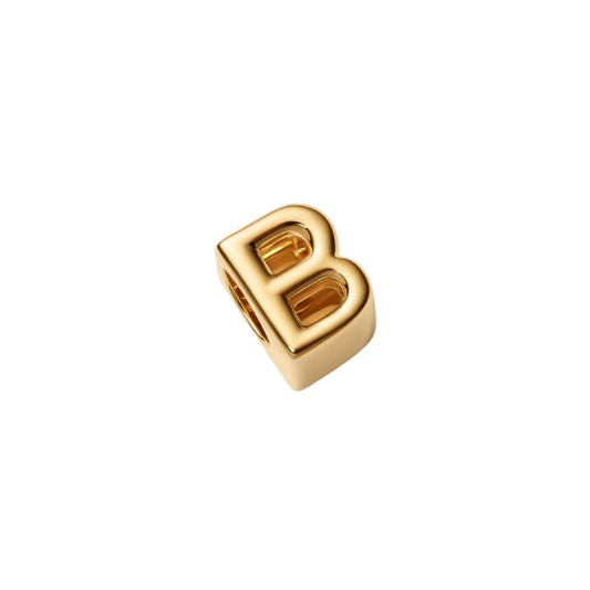 Charm Pandora in argento lettera B piccola placcata oro 14k MISURA UNICA