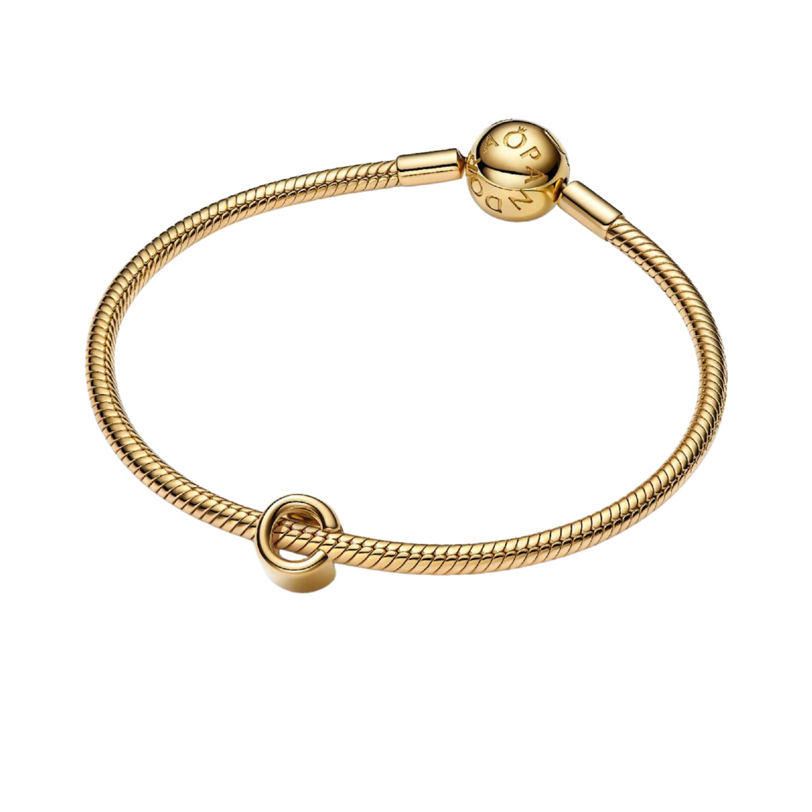 Charm Pandora in argento lettera C piccola placcata oro 14k MISURA UNICA