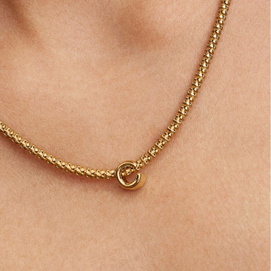 Charm Pandora in argento lettera C piccola placcata oro 14k MISURA UNICA