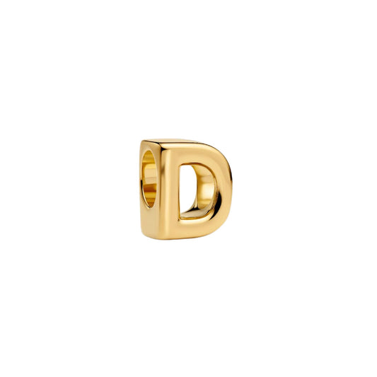 Charm Pandora in argento lettera D piccola placcata oro 14k MISURA UNICA