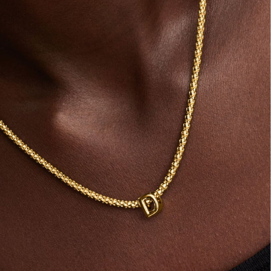 Charm Pandora in argento lettera D piccola placcata oro 14k MISURA UNICA